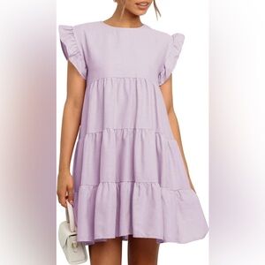 IHOT Babydoll Ruffle Sleeveless Flowy Mini Dress
